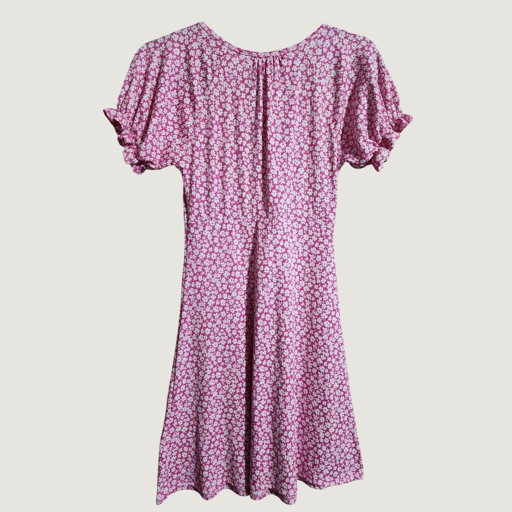 Altar'd State Mini Dress Floral Puff Sleeve XS Pink - Picture 2 of 8